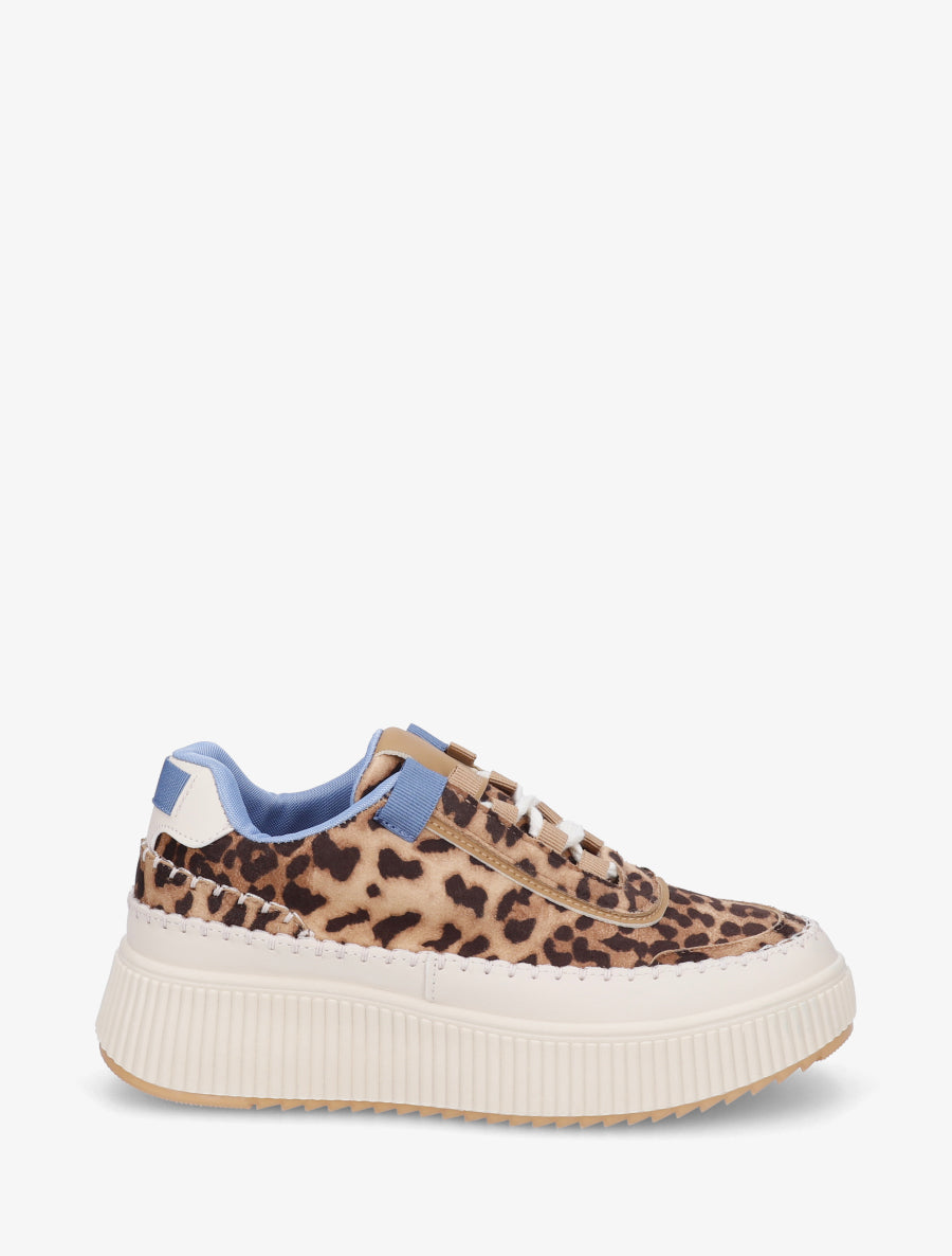 Zapatillas con estampado y suela de plataforma - Camel