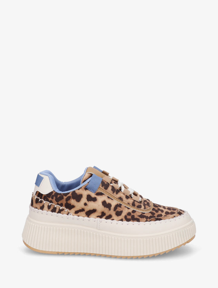 Zapatillas con estampado y suela de plataforma - Camel