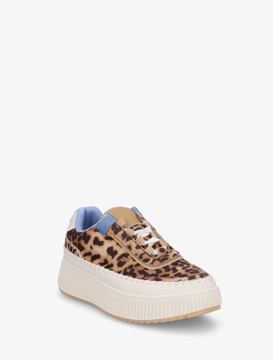 Zapatillas con estampado y suela de plataforma - Camel