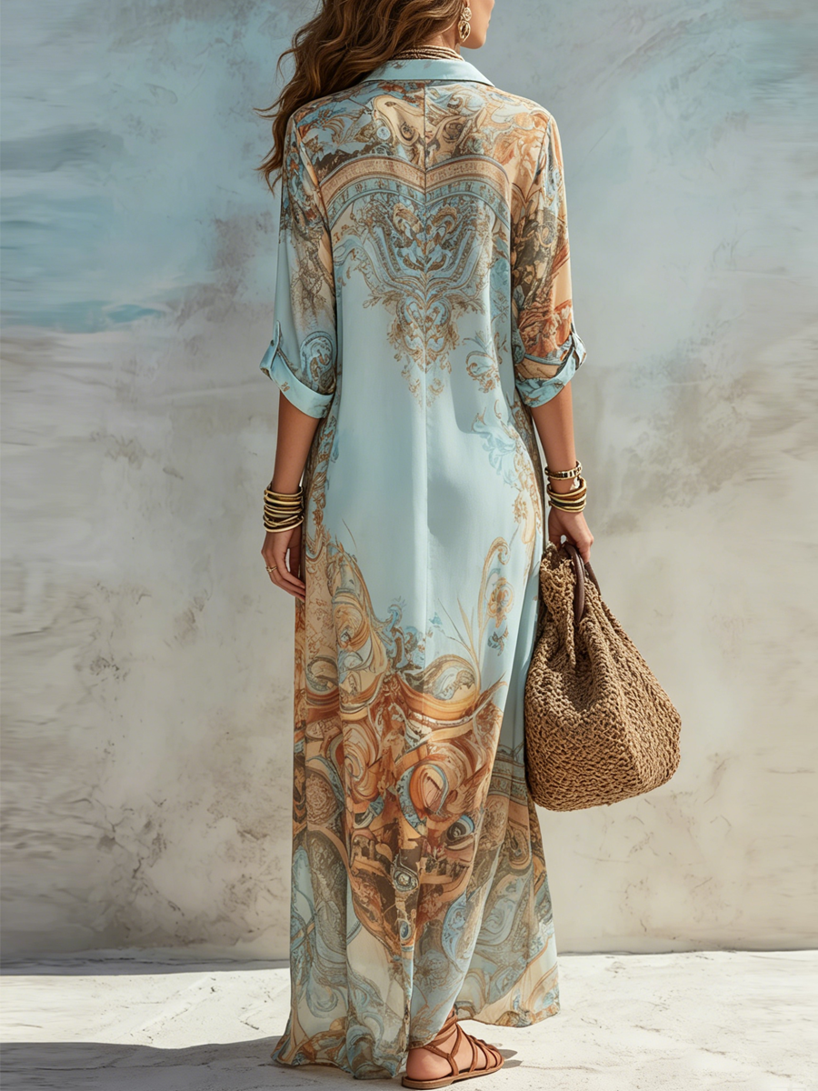 Serena | Vestido tipo camisa Mediterráneo