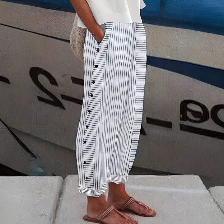 Dagny | Pantalones de Verano Elegantes a Rayas